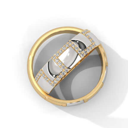Yellow & White Square Couple Band For Women