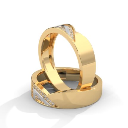 No.7 Gold & White Couple Band For Woman