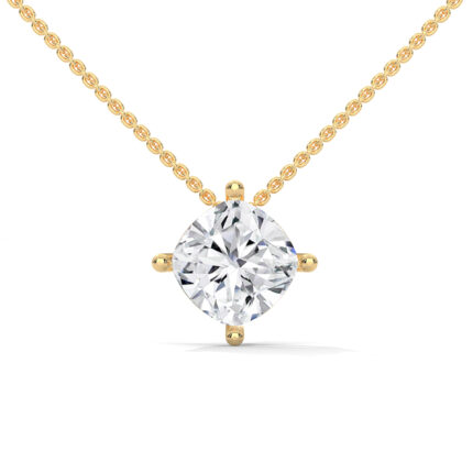 The Classic  Cushion Cut solitaire Necklace