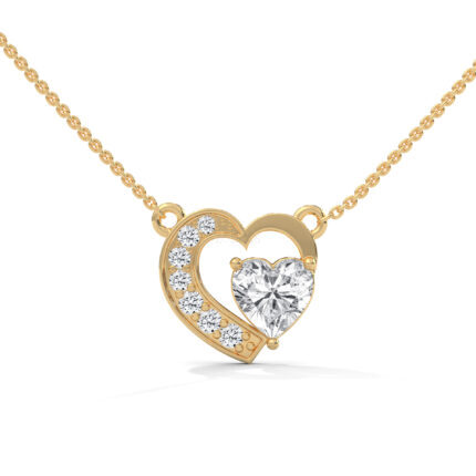 Beautiful Heart Cut solitaire Diamond Necklace