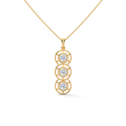 The Three Stone Round Diamond Necklace